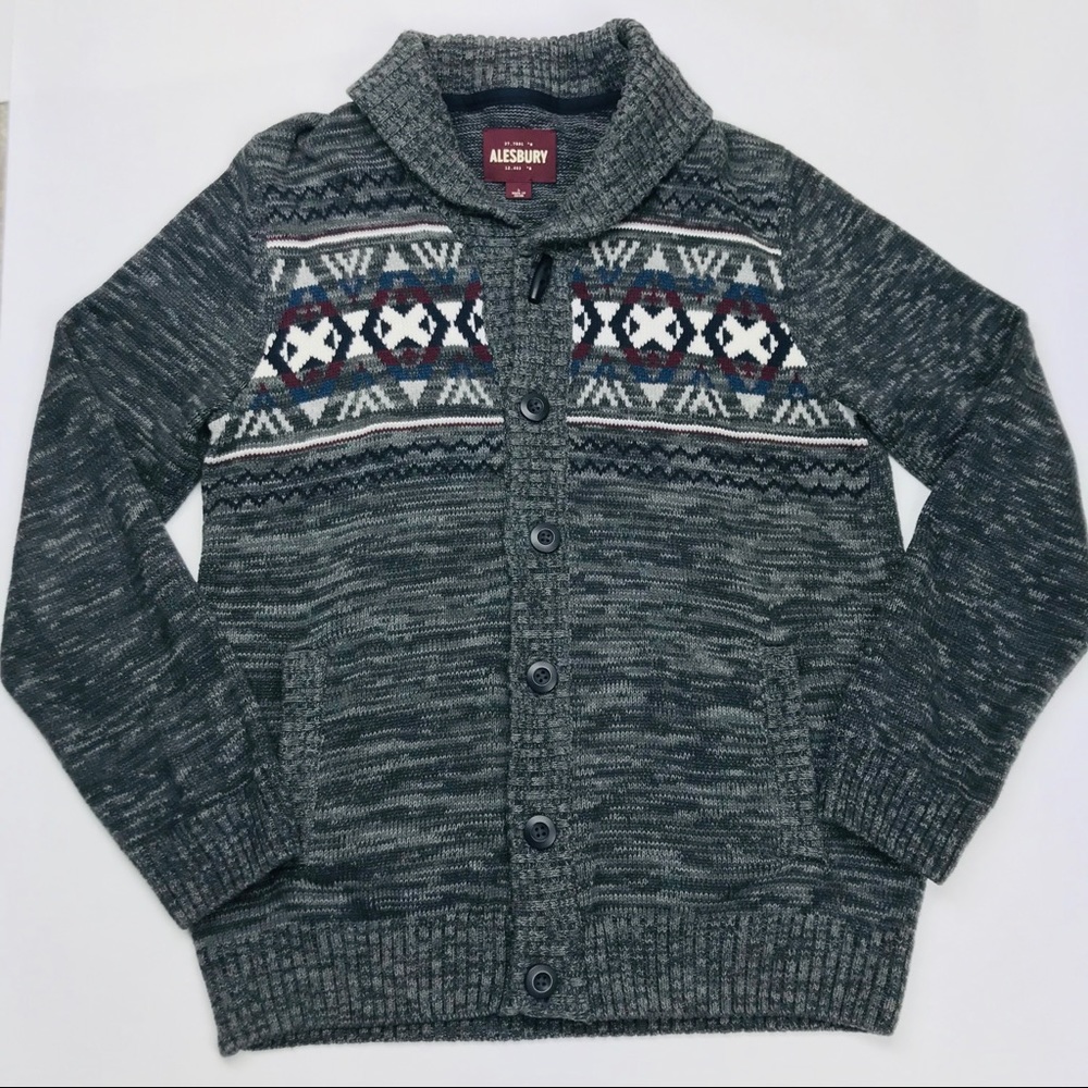 Alesbury Men’s Knit Sweater in Char Heather